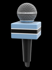 Poster - Microphone and Botswana flag. Image with clipping path