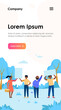 © PCH.Vector - People standing with placards in park. Protest, banner, opinion flat vector illustration. Democracy and social position concept for banner, website design or landing web page