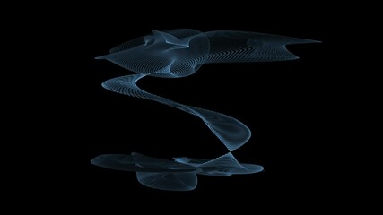 Wall Mural - Animation of blue wire framed holographic sphere with various rotations and transformations in space trough time.