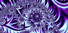 Abstract Fractal Background With Purple Flowers - Wildflowers Take Over The Screen In This Purple Fractal Design. Swirling Around The Page, They Bring Peace In This Whimsical Background. 