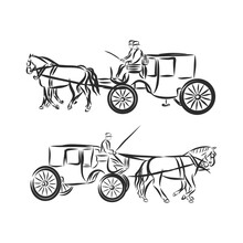 Carriage. Vector Illustration. Carriage Vector Sketch Illustration