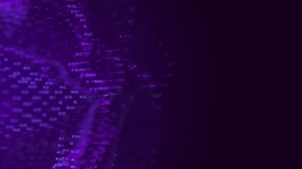 Poster - Abstract moving colorful big data cloud. Information visualization. Social network, financial analysis of complex databases. Visual information complexity clarification. Strange intricate data cloud