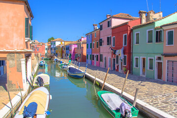 Wall Mural - Burano, an island near Venice known for its colorful houses.