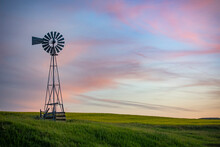 Windmill Sunset On The Prairie