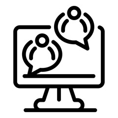 Poster - Online meeting icon. Outline online meeting vector icon for web design isolated on white background