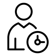 Poster - Work time online meeting icon. Outline work time online meeting vector icon for web design isolated on white background