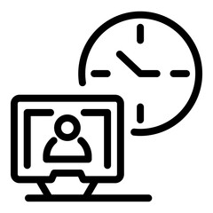 Poster - Conference online meeting icon. Outline conference online meeting vector icon for web design isolated on white background