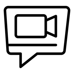 Poster - Video call icon. Outline video call vector icon for web design isolated on white background