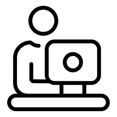 Poster - Web online meeting icon. Outline web online meeting vector icon for web design isolated on white background