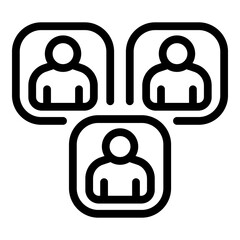 Poster - Office web online meeting icon. Outline office web online meeting vector icon for web design isolated on white background