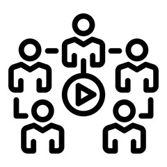 Poster - video group online meeting icon. outline video group online meeting vector icon for web design isola