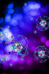 Wall Mural - atomic particle 3d illustration