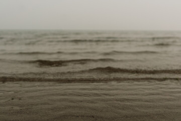 Abstract image of the waves on Puget Sound during the 2020 wildfires