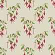 Seamless floral pattern with branches of fucSeamless floral pattern with branches of fuchsia plant.hsia plant.