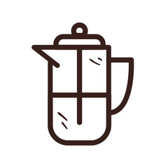 Canvas Print - coffee french press line style icon vector design