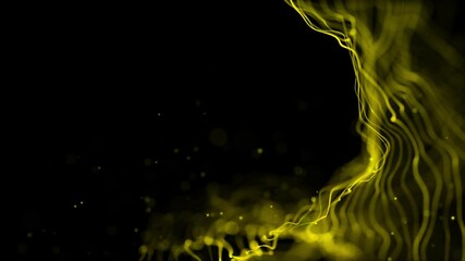 Wall Mural - Beautiful golden particle line abstract background. Golden particle lines fly around for a luxury event or award show theme.