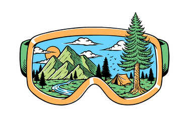 Wall Mural - Nature in goggles illustration