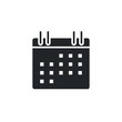 © Fourdoty - solid icon style calendar appointment on the wall. Date sign, Event pictogram. Agenda, reminder. Monthly Schedule time planner business concept. Vector illustration. Design on white background. EPS 10