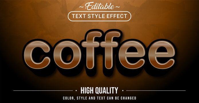 Editable text style effect - coffee theme style.