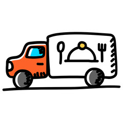 Poster - 
Cloche on vehicle showcasing food delivery icon
