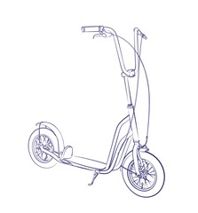 Sticker - A sketch of a modern electric scooter.