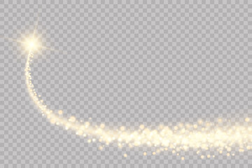 Poster - White sparks and golden stars glitter with a special light effect.