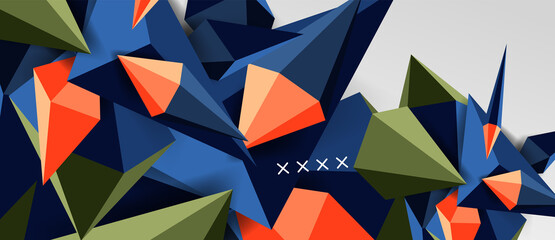 3d low poly abstract shape background vector illustration