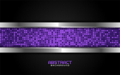 abstract purple tech with silver line and dark background