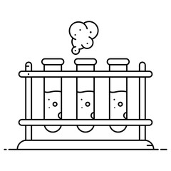 
Test tubes for laboratory samples, chemistry icon in flat design 
