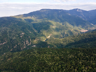 Aerial view of Rhodopes near Asenovgrad, Bulgaria