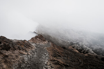 Wall Mural - the road around active volcano bromo, indonesia