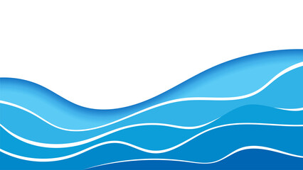 Wall Mural - Abstract fluid blue water wave banner vector background