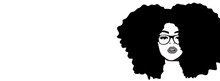 Combing Afro Hair With Comb. Black Woman. Hair Care. African American Girl With Afro Hair, Illustration	
