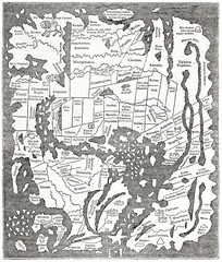 Wall Mural - Graytone reproduction of an antiique Anglo-Saxon map of the Tenth century. Ancient engraving style art by unidentified author, The Penny Magazine, London 1837