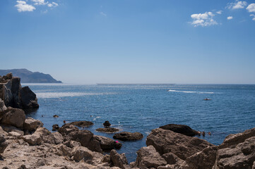 rocky coast of the sea