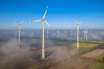  Aerial view of wind turbines