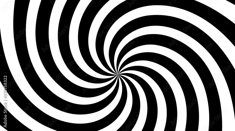 Black and white Spiral Swirl radial background. Vortex and Helix background. Vector illustration - obrazy, fototapety, plakaty 