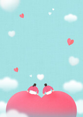 Wall Mural - Happy Valentine's Day banner template
