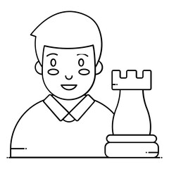 Sticker - 
Hr strategy icon style, chess piece with person 
