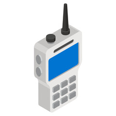 portable radio transceiver, two way radio isometric icon