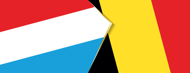 Sticker - Luxembourg and Belgium flags, two vector flags.