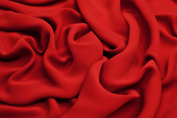 Wall Mural - Fabric Texture, Close Up of Red Fabric Texture Pattern Background.