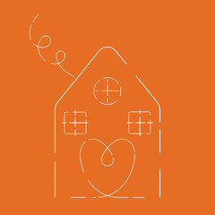 Aufkleber - Stay home heart illustration AI vector icon.
