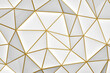3D illustration - Abstract geometric white background with golden folds