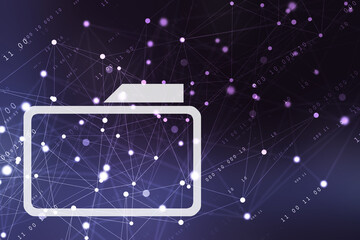 Poster - 2d rendering folder with documents