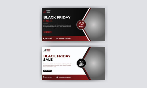 Flat design black friday banners template