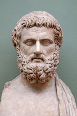 Ancient carved bust of Sophocles