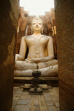 Statue Of Buddha In A Temple, Wat Si Chum, Sukhothai, Thailand 