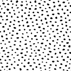 Poster - Background polka dot. Seamless pattern. Random dots, snowflakes, circles. Design for fabric, wallpaper. Irregular chaotic abstract texture with messy dots tiled. Repeating pattern with chaotic dots 