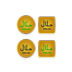 Poster - Halal tag label collection for food certified design template